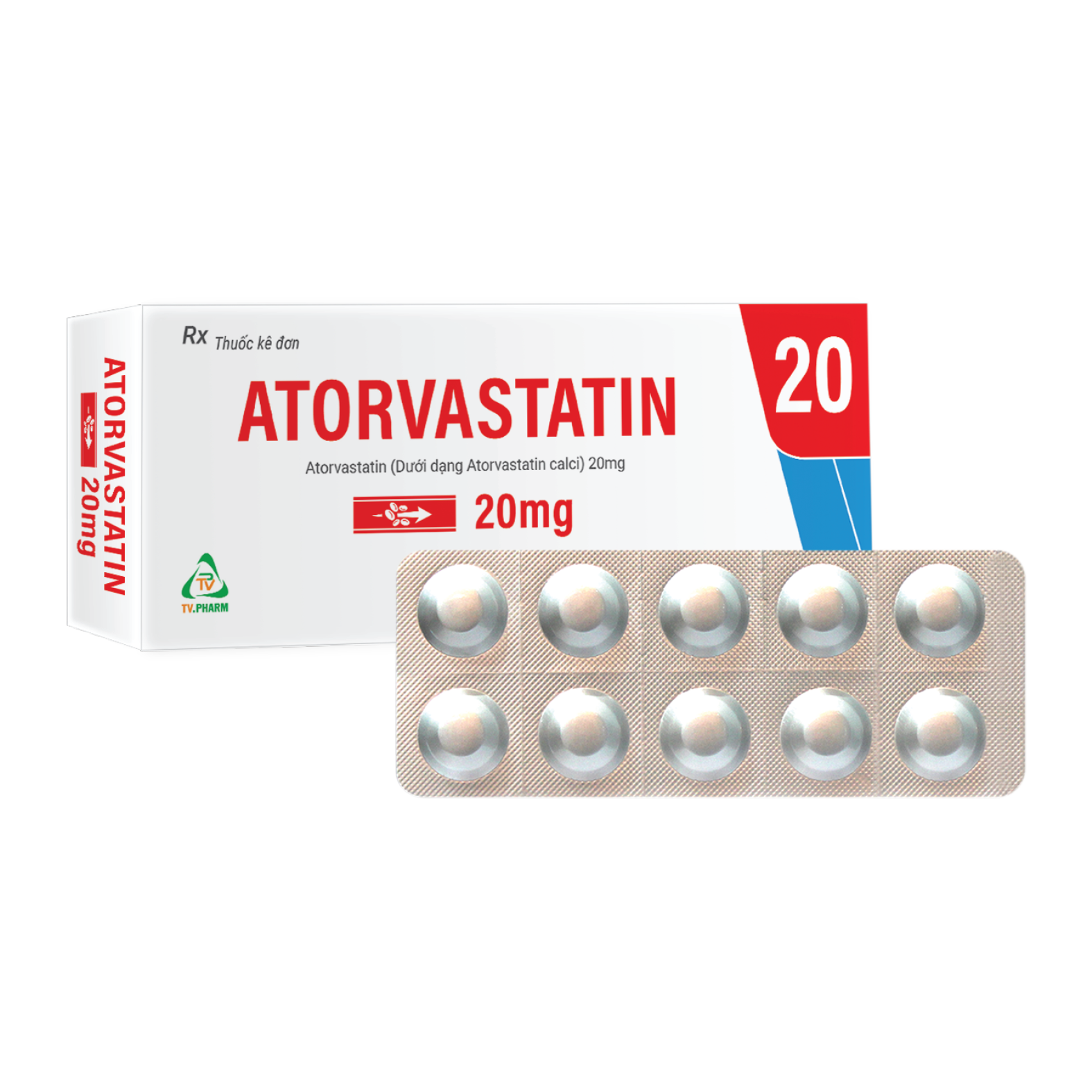 Viên bao phim Atorvastatin 20mg v/10 ,h/30